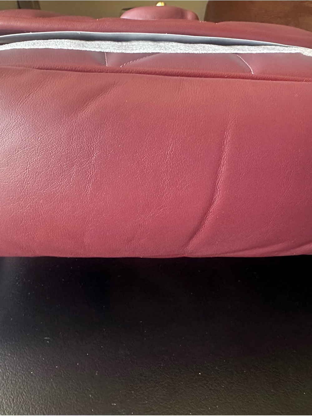 Coach quilted Madison Leather Shoulder Bag in Wine color. - Picture 4 of 12